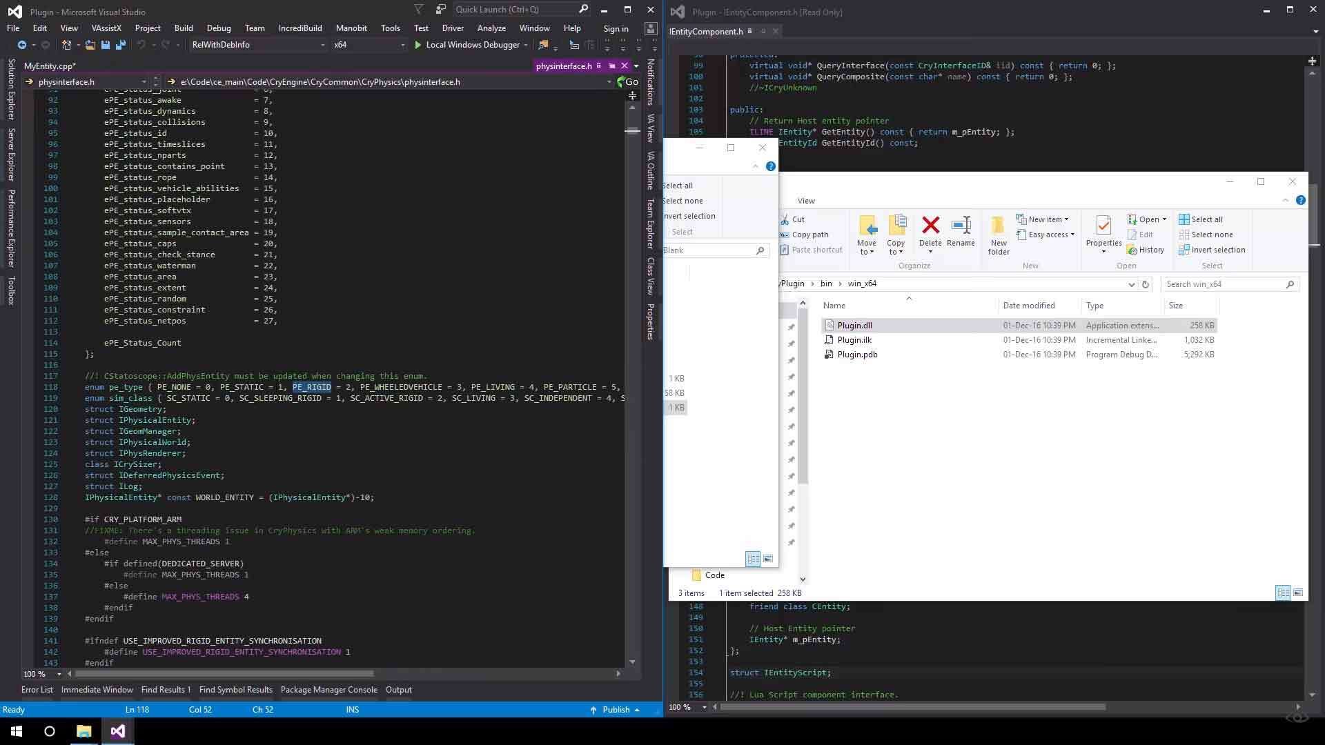 Adding geometry and physics properties to a custom entity in C++