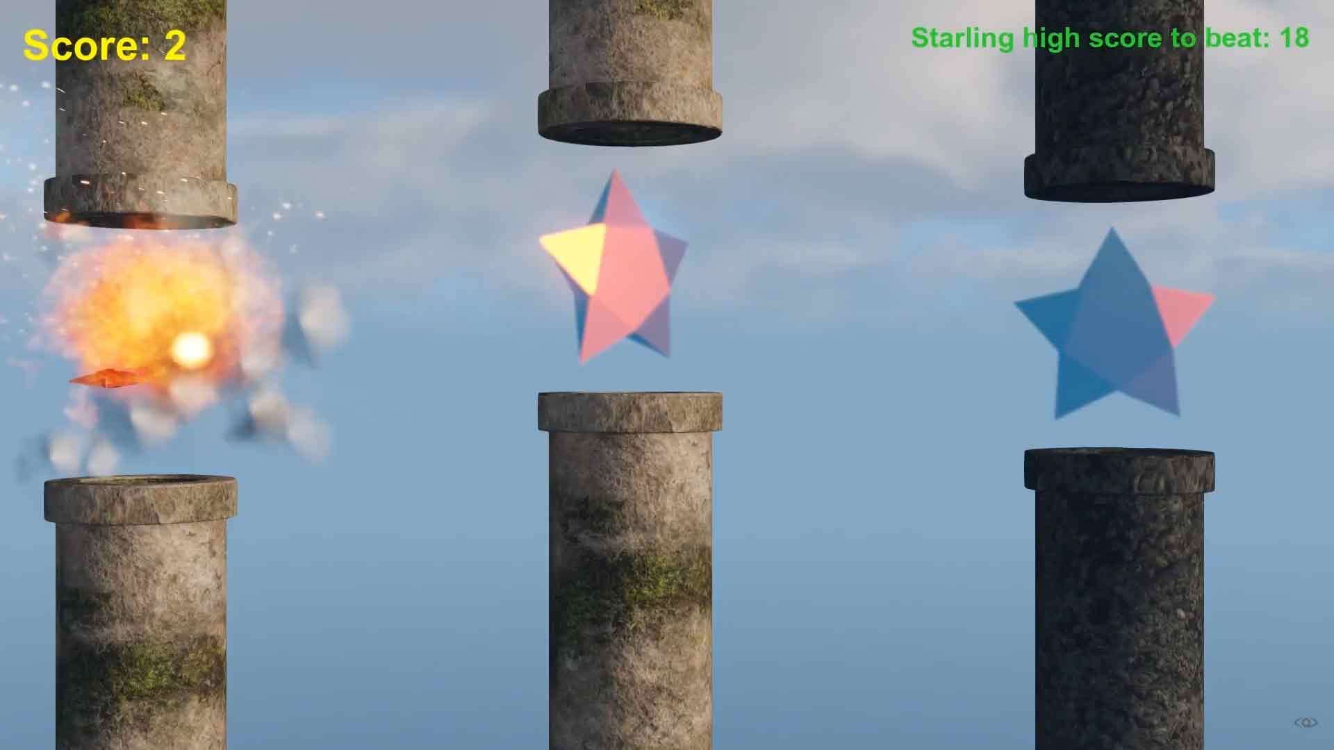 The finished Flappy Boid game