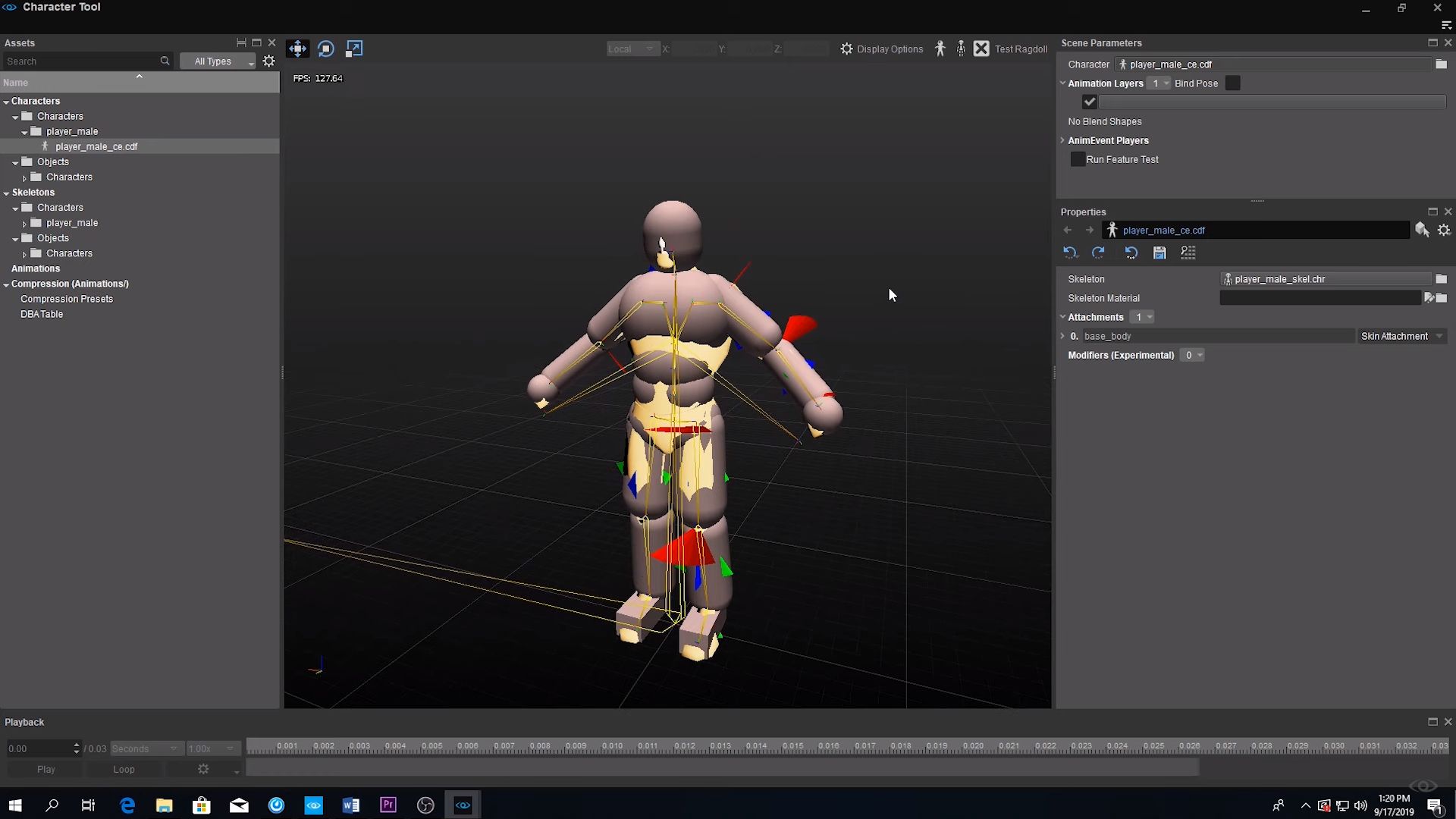 Ragdoll component on a character