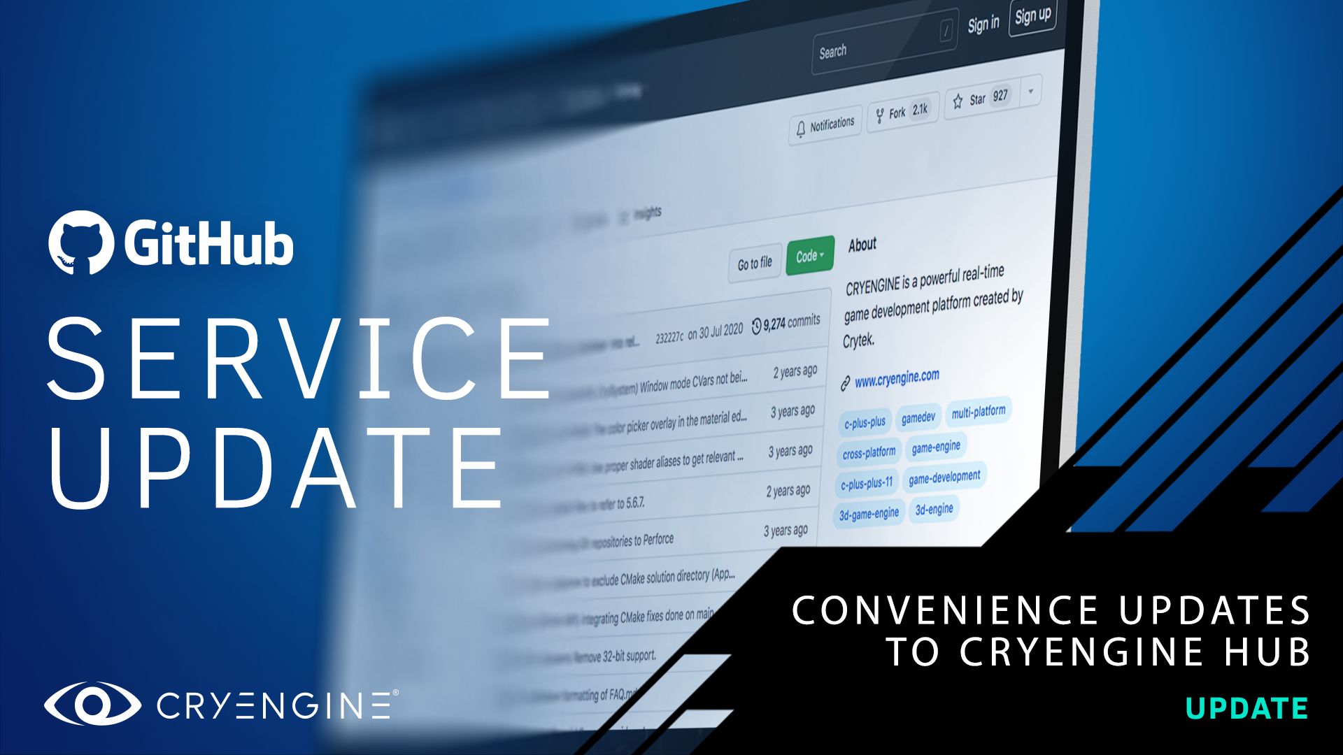 New Convenience Features for CRYENGINE Hub