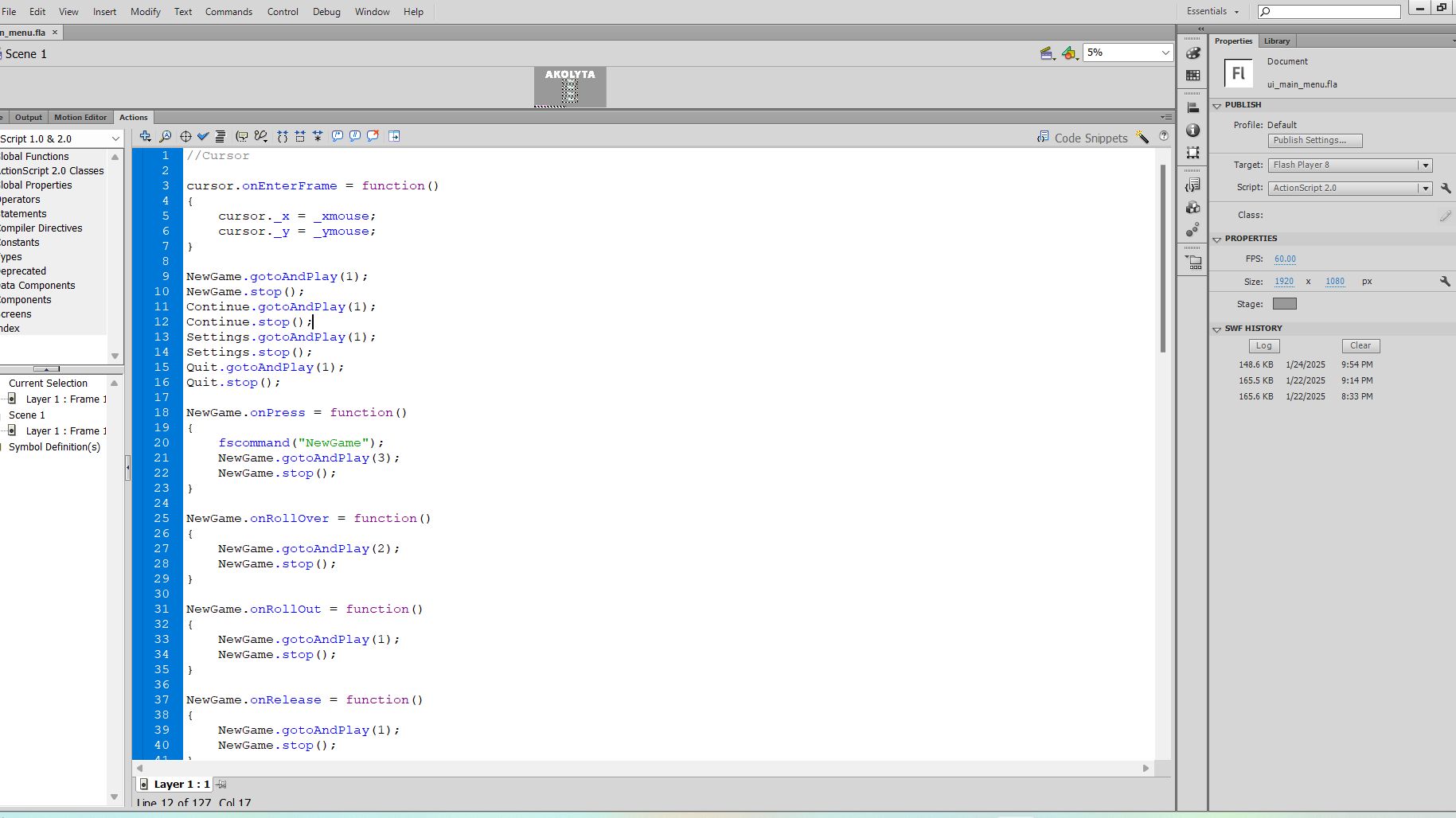 Akolyta - Main Menu [UI]