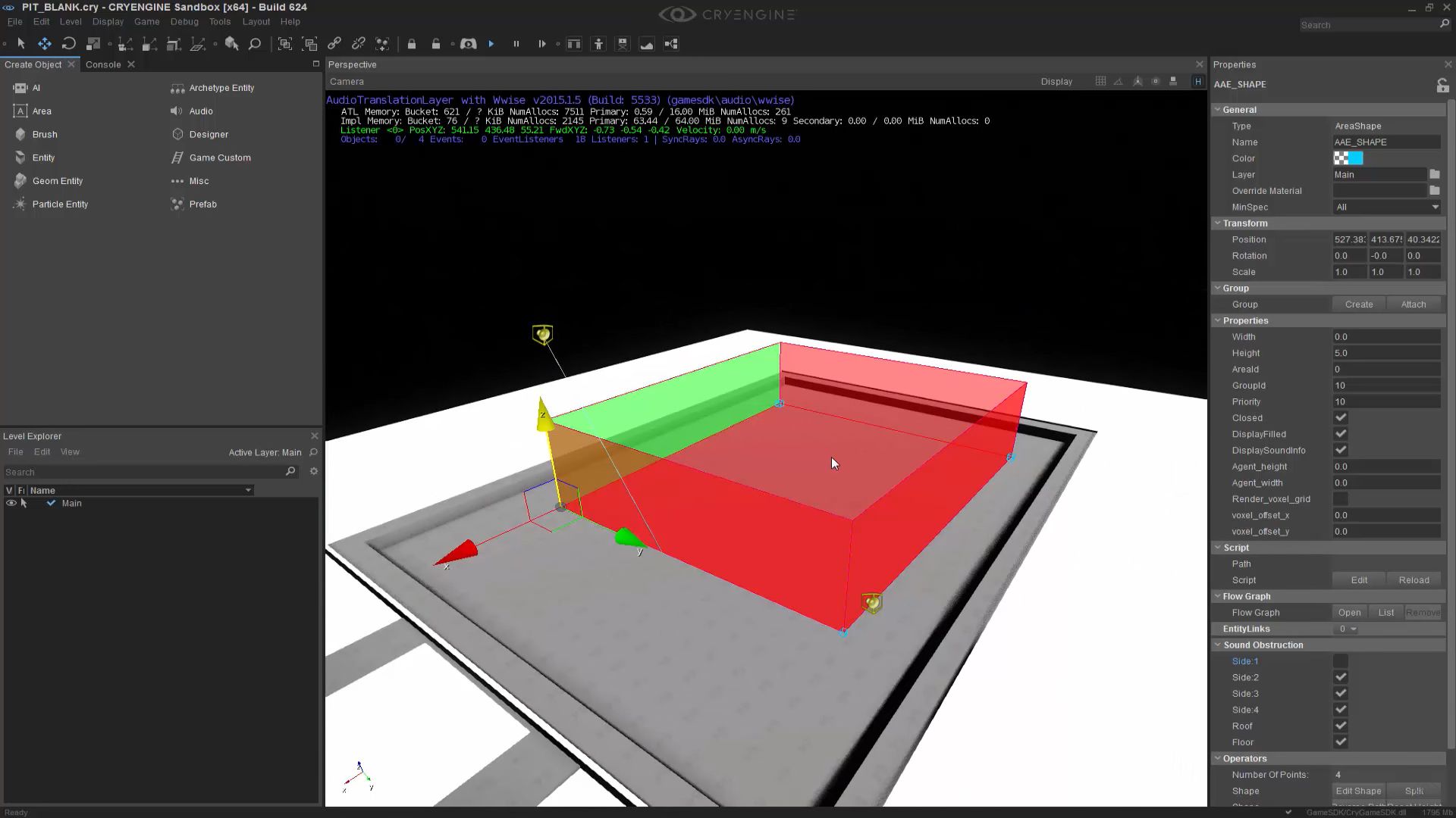 Area shape obstructions