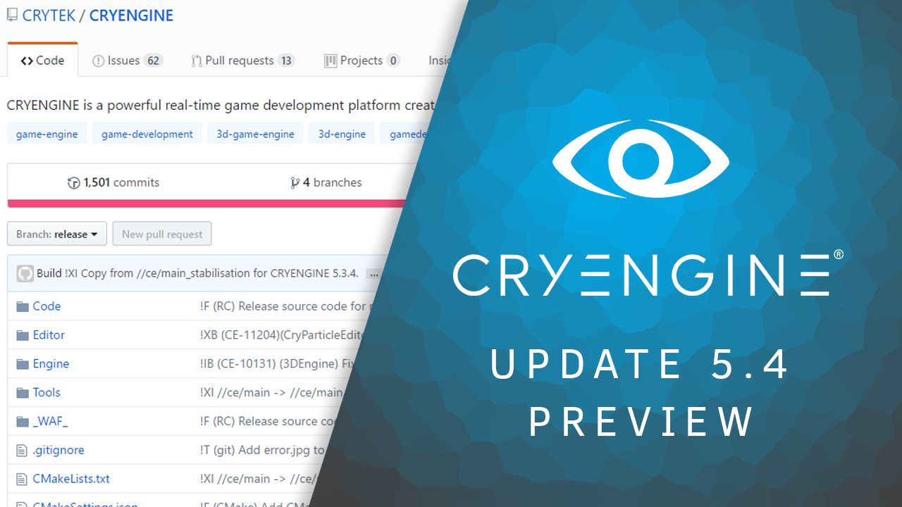 CRYENGINE 5.4 Preview released today, including over 620 improvements