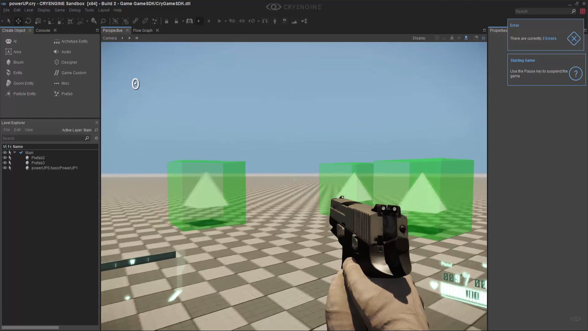 Creating coins and power ups using Flow Graph