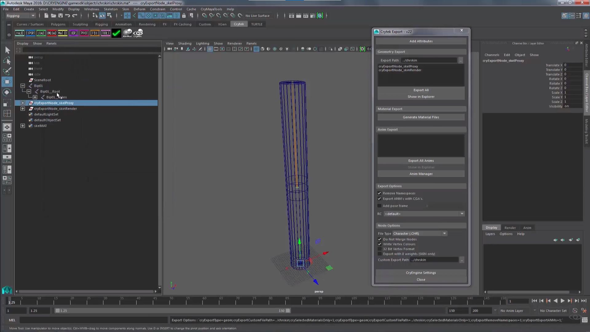 How to create a character skin file in Maya