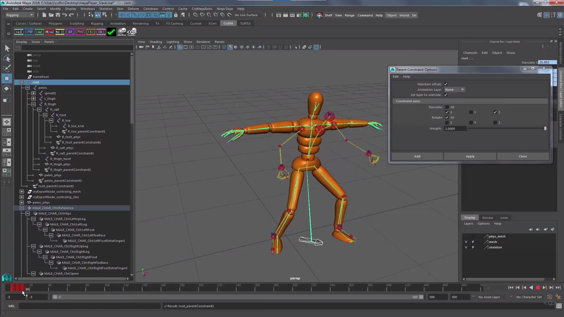 Creating idle turn blendspace retargeting in Maya