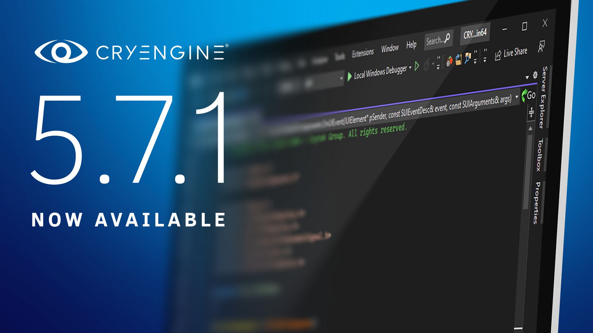 Hotfix Today: CRYENGINE 5.7.1 LTS is here